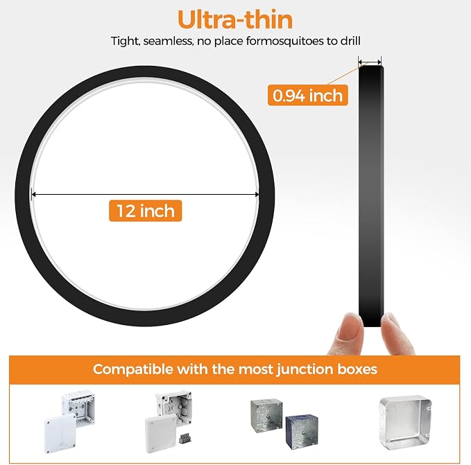 2PACK LED Flush Mount Ceiling Light Fixture, 3000K-4000K-6500K & 150W - Image 4