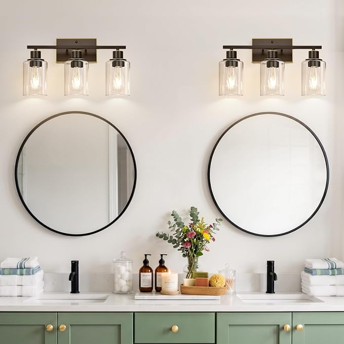 Indoi 3 Light Bathroom Light Fixtures, Oil-Rubbed Bronze Modern Vanity Lights - Image 7