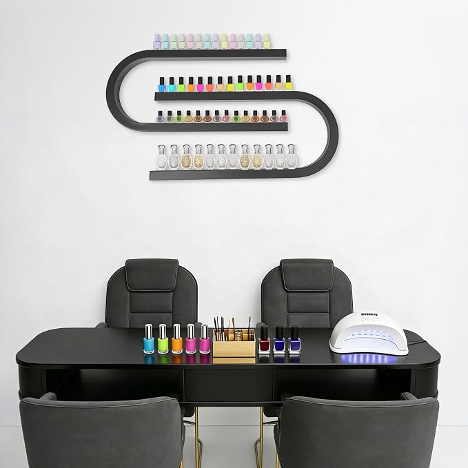 Nail Polish Organizer Wall Mounted, Metal Nail Polish Storage Holder - Image 7