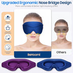 BeHoomi Sleep Mask, 2 Packs Premium Eye Mask - Image 2