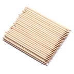 100 Pcs Orange Wood Nail Sticks Double Sided Multi Functional Cuticle Pusher by Borogo