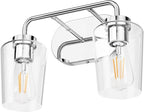 Tipace Chrome Vintage Bathroom Vanity Light, 2 Lights Modern Stainless Steel - Image 7