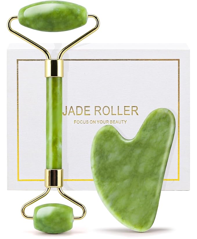 huefull Genuine Jade Roller & Gua Sha Set by HUEFULL