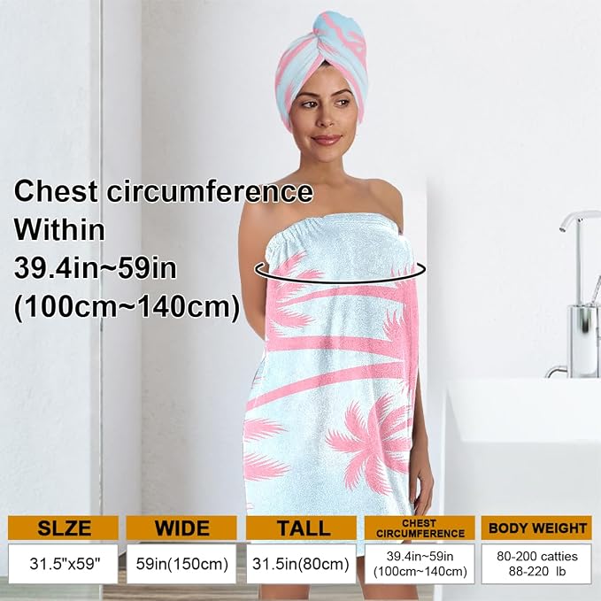 Palm Tree Towel Wrap for Women - Image 3