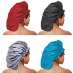 ELEBOX 4 Pack Premium Collection Super Jumbo Shower Cap Extra Large Shower Caps - Image 2