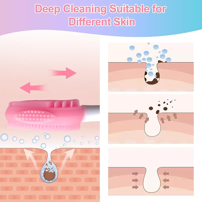 MUIIGOOD Silicone Face Scrubber Face Mask Brush Exfoliating Lip Cleansing - Image 3