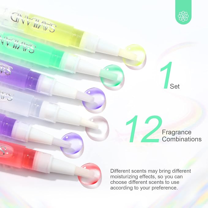 SAVILAND Natural Cuticle Oil Pen: 12PCS Revitalizing Cuticle Oil - Image 5