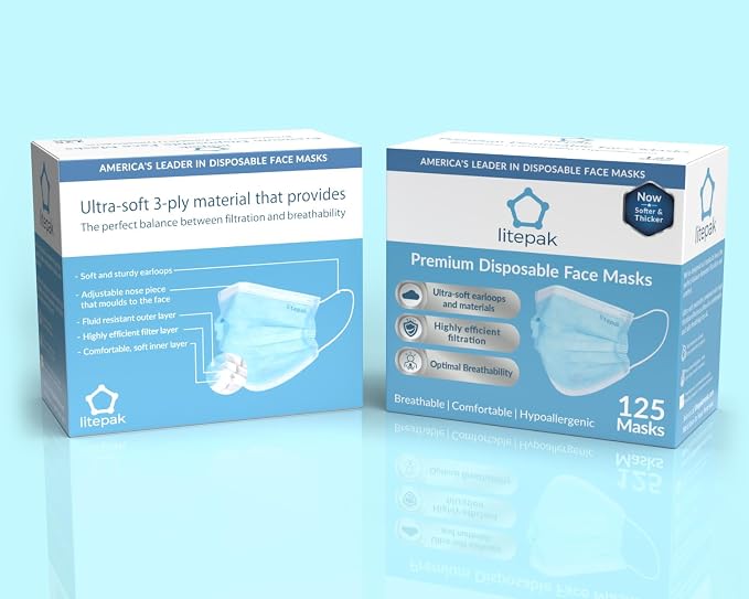Litepak 125-Pack Disposable Face Mask Premium Comfort Earloops - Image 6