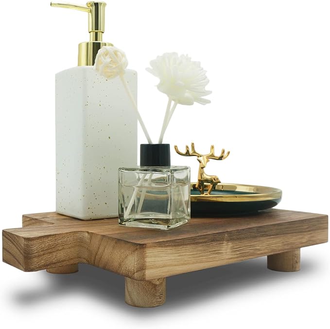 Handmade Wooden Tray, Practical Bathroom and Kitchen Decoration by Teniinet
