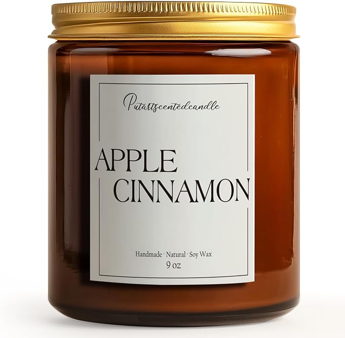 Cinnamon Apple Scented Candles for Home, Natural Soy Wax Aromatherapy Candle - Image 8