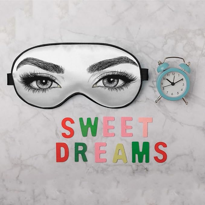 Sexy Eyes Sleep Eye Mask Woman Eyelashes Eyebrows Beautiful Silk Eye Mask - Image 6