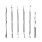 6PCS Cuticle Pusher Set, Stainless Steel Cuticle Remover Kit, Cutter and by Benbeno
