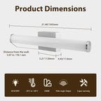 Bathroom Light Fixtures Over Mirror 22IN, 19W 5CCT Dimmable Modern Vanity Lights - Image 8