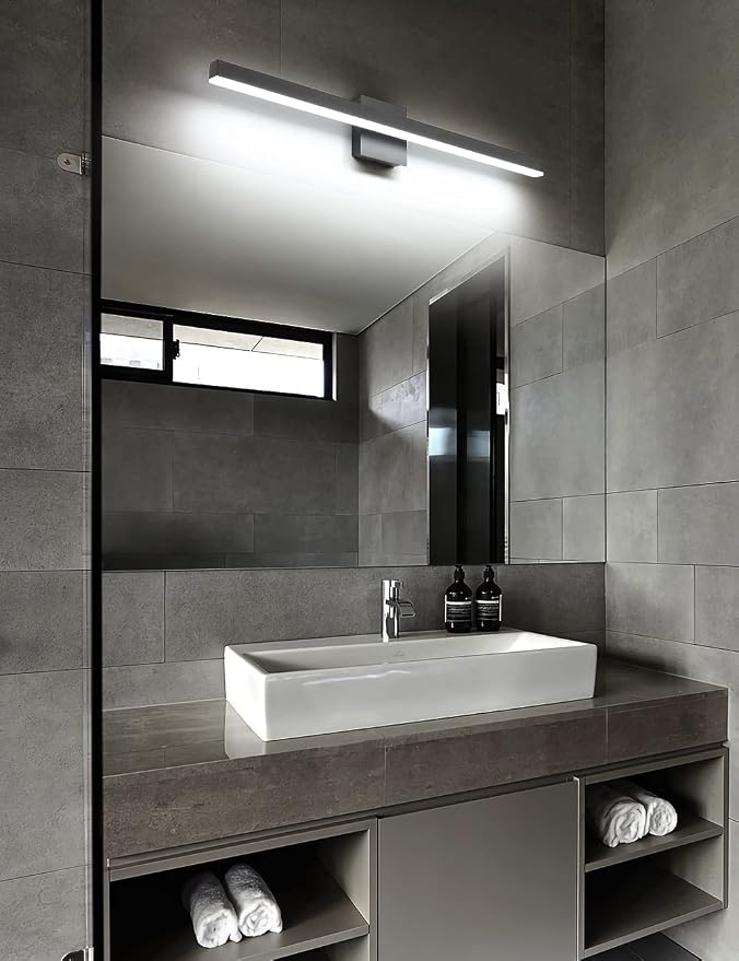 Joossnwell 35.4 inch Black Vanity Light Fixtures Industrial Bathroom Lighting - Image 2