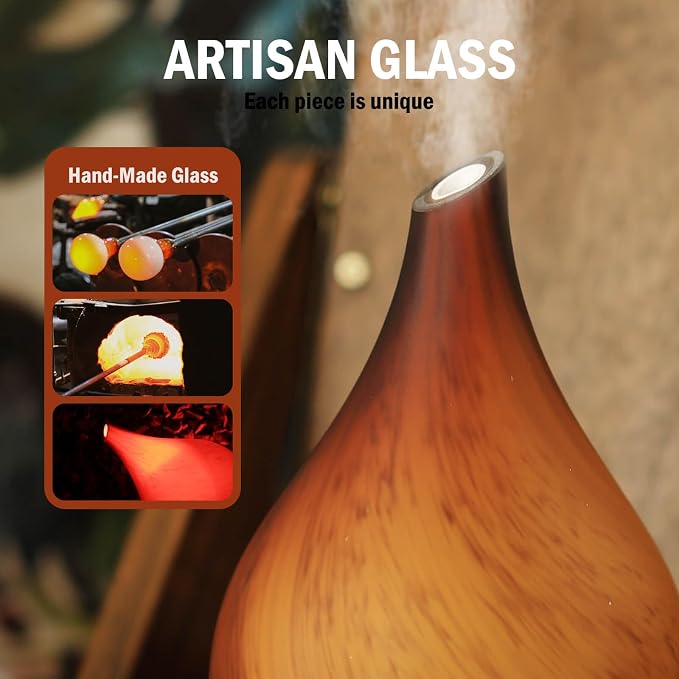 Porseme 150ml Essential Oil Diffuser Glass Color Changing Aroma Air Diffusers - Image 5
