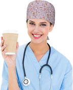 Scrub Cap for Women and Men Boho Black Leaf Pattern Adjustable Breathable - Image 6
