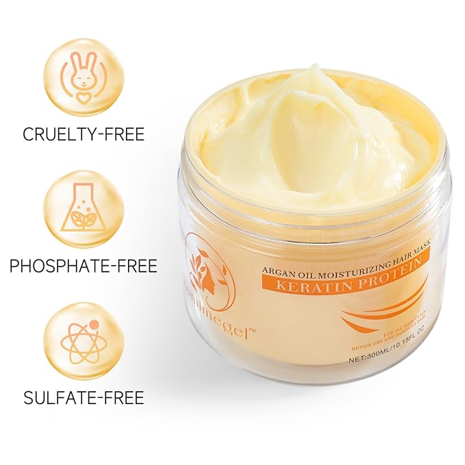 Collagen Hair Mask, Deep Repair Conditioning Argan Oil Hair Mask - Image 2