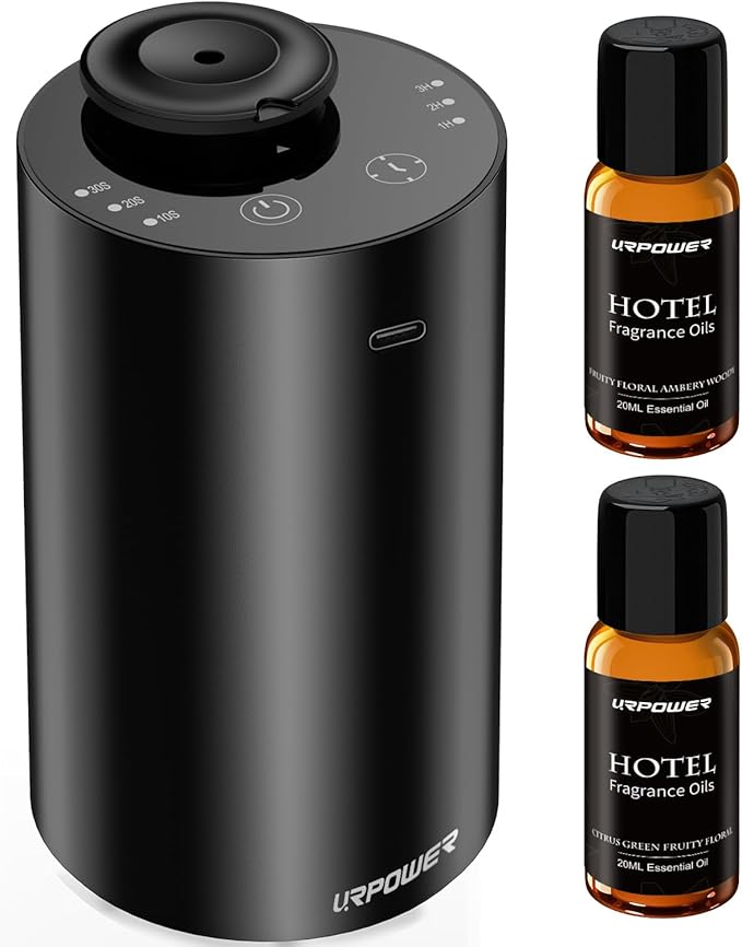 URPOWER Waterless Essential Oil Diffuser: No Water Needed Battery Operated by URPOWER