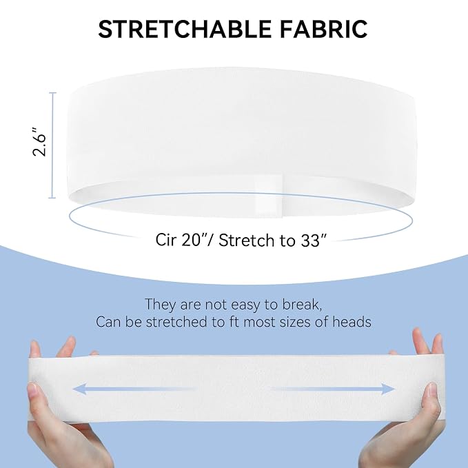Disposable Headbands for Spa & Facials – 48pcs White Disposable Spa Headbands - Image 3