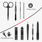 HANTEKAS Manicure Set 9 in 1 Stainless Steel, Nail Clippers Scissors Pedicure - Image 5