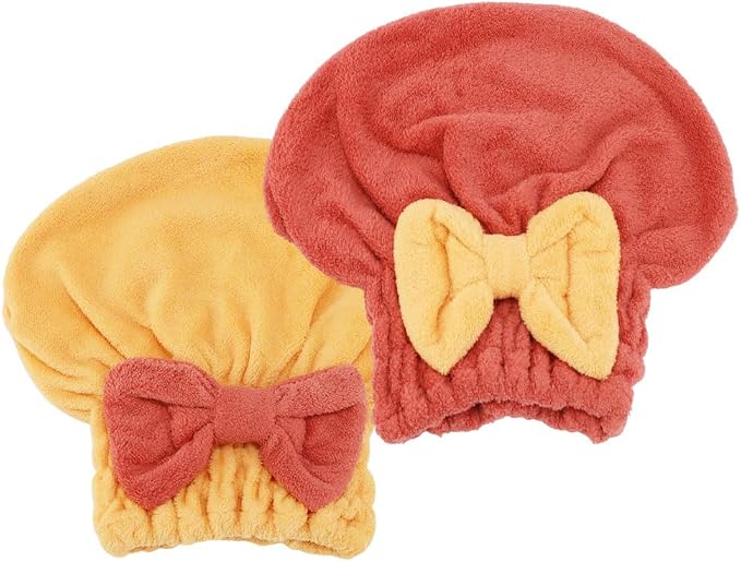 2Pcs Microfiber Hair Towel Wrap by Tihebax