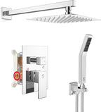 SR SUN RISE Polished Chrome Square Rainfall Shower Head and Handle Set by SRSUNRISE