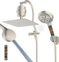 Hibbent All Metal 10'' Filtered Rainfall Shower Head Combo, High Pressure by Hibbent