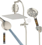Hibbent All Metal 10'' Filtered Rainfall Shower Head Combo, High Pressure by Hibbent
