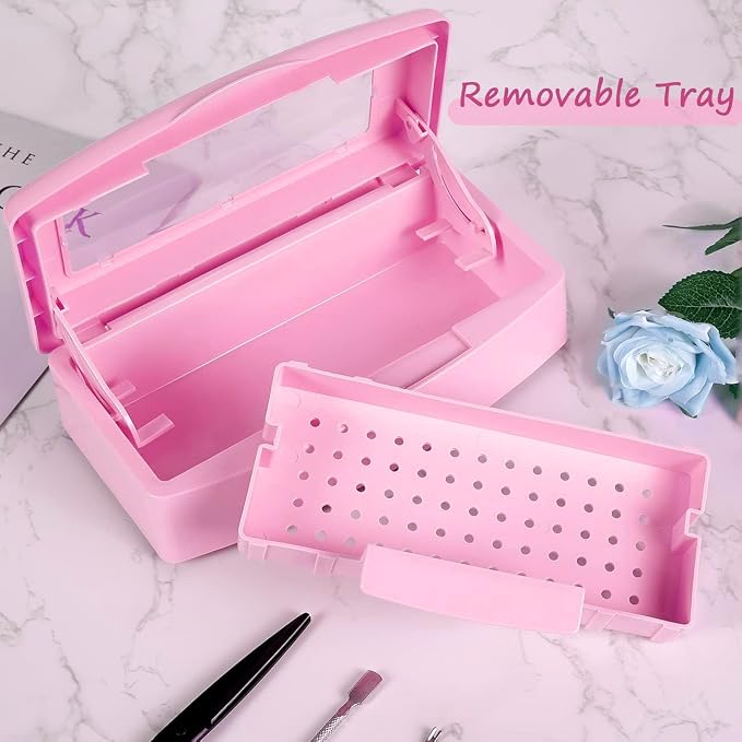 Gusnilo Nail Tool Sterilizer Box Disinfectant Jar Plastic Disinfectant - Image 5