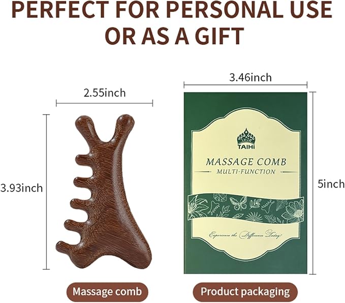 TAIHI Wooden Scalp Massager Comb, 100% Natural Wood Massage Comb - Image 7