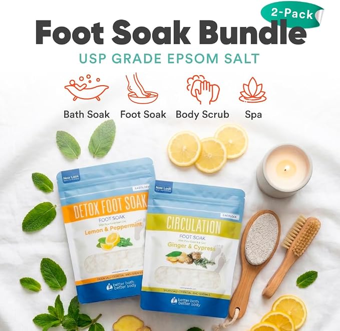 2 Pack Foot Soak Salts Bundle for DIY Foot Spa - Image 4