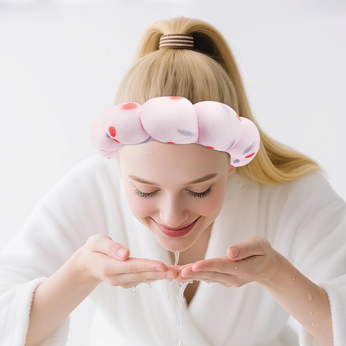 Zkptops Spa Headband for Washing Face Wristband Set Sponge Makeup Skincare - Image 9