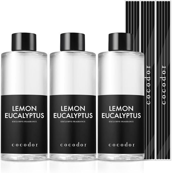 COCODOR Reed Diffuser Oil Refill/Lemon Eucalyptus /6.7oz / 3 Pack/Aromatherapy by COCODOR