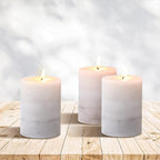 Set of 3 Scented Pillar Candles Creamy Coconut Scented 3" x 4" Long-Lasting - Image 9