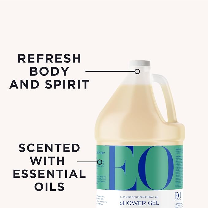 EO Shower Gel Body Wash Refill, 1 Gallon, Grapefruit and Mint, Organic - Image 3