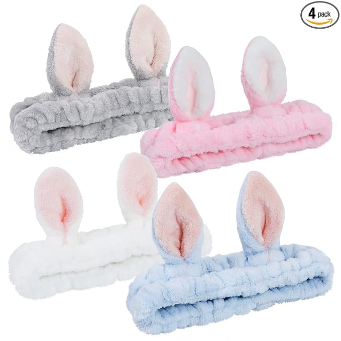 4 Pack Elastic Makeup Headbands by Ygreato