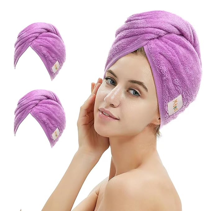 M-bestl 2 Pack Microfiber Hair Towel Wrap, Hair Drying Towel by awesomeOralcareproduct