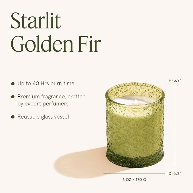 LA JOLIE MUSE Starlit Golden Fir Scented Candle | Cedarwood, Patchouli & Fir - Image 5