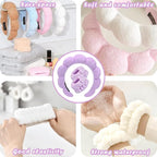 Spa Headbands for Washing Face Wristband Set Sponge Makeup Skincare Headband - Image 5