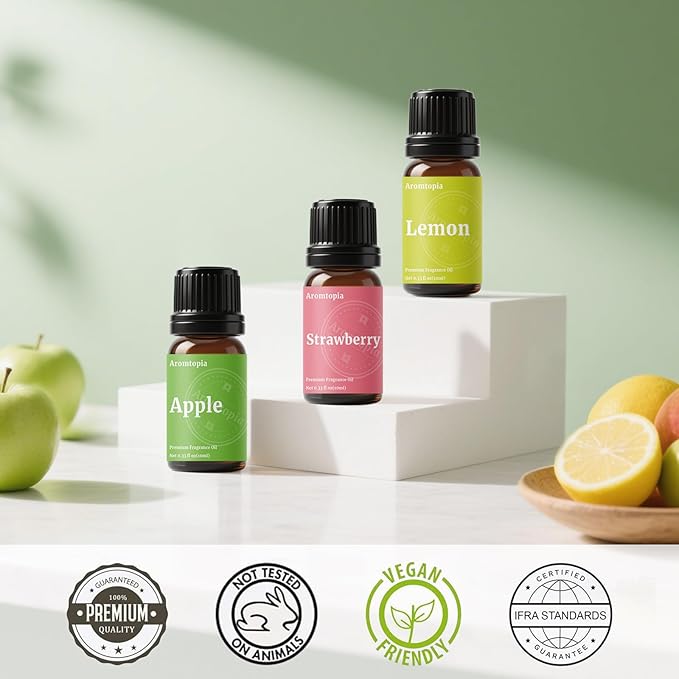 Fruit Fragrance Oils, Aromtopia 6x10ml Fruity Essential Oils - Image 5