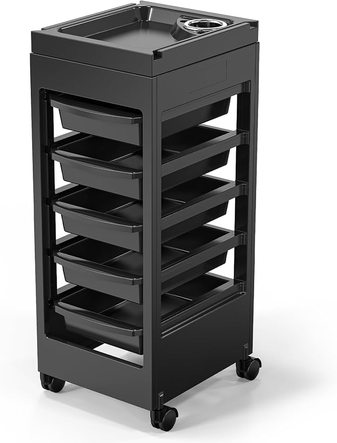 OmySalon Salon Cart for Hair Stylist Black by OmySalon