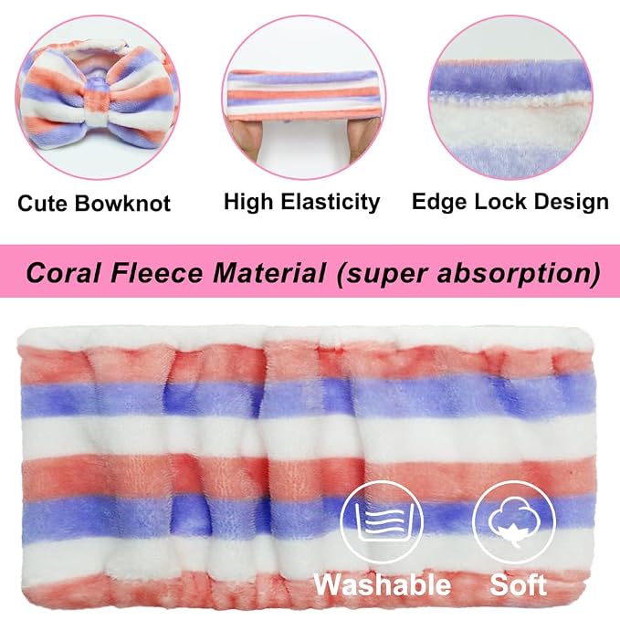 Shintop Women Fashion Lovely Soft Carol Fleece Bowknot Bow Makeup Cosmetic - Image 4