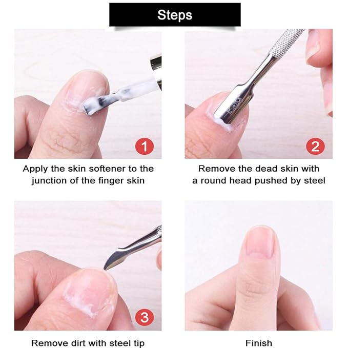6PCS Cuticle Pusher Set, Stainless Steel Cuticle Remover Kit, Cutter and - Image 7