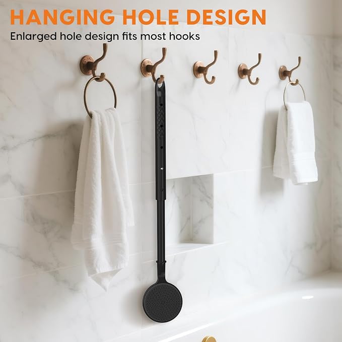 Back Scrubber for Shower, 24in Adjustable Handle Body Brush, Double Sided - Image 6