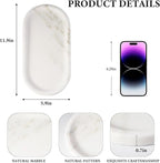 Koville Natural Marble Tray for Bathroom Countertop, Marble Storage Trays for - Image 2