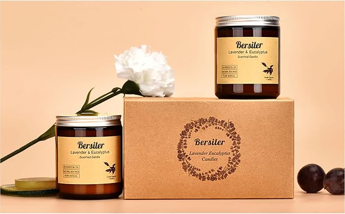 Aromatherapy Candles, 2 Pack Lavender Eucalyptus Scented Candles Stress Relief - Image 7