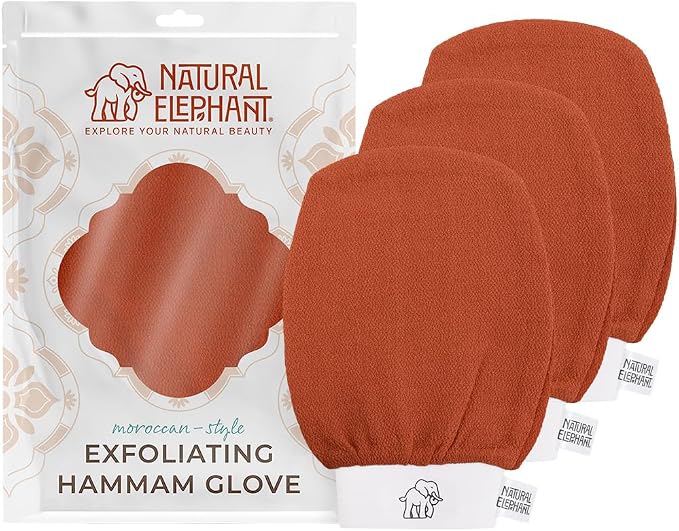 Natural Elephant Exfoliating Hammam Glove | Authentic Moroccan Kessa Body Scrub by NaturalElephant