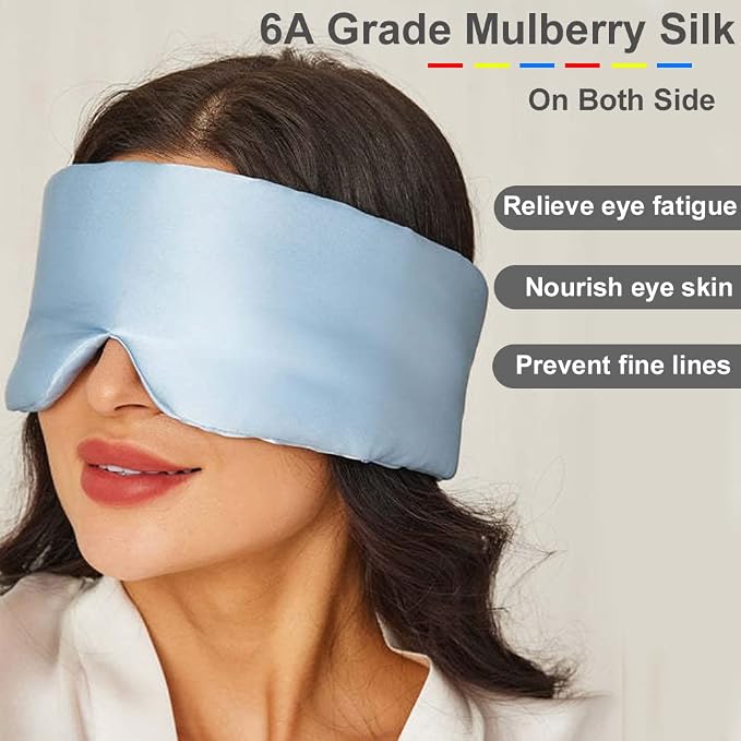 100% Mulberry Silk Eye Mask Blackout Sleeping Eye Cover - Image 6