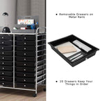 Giantex 20 Drawer Rolling Storage Cart Tools Scrapbook Paper Office School - Image 7