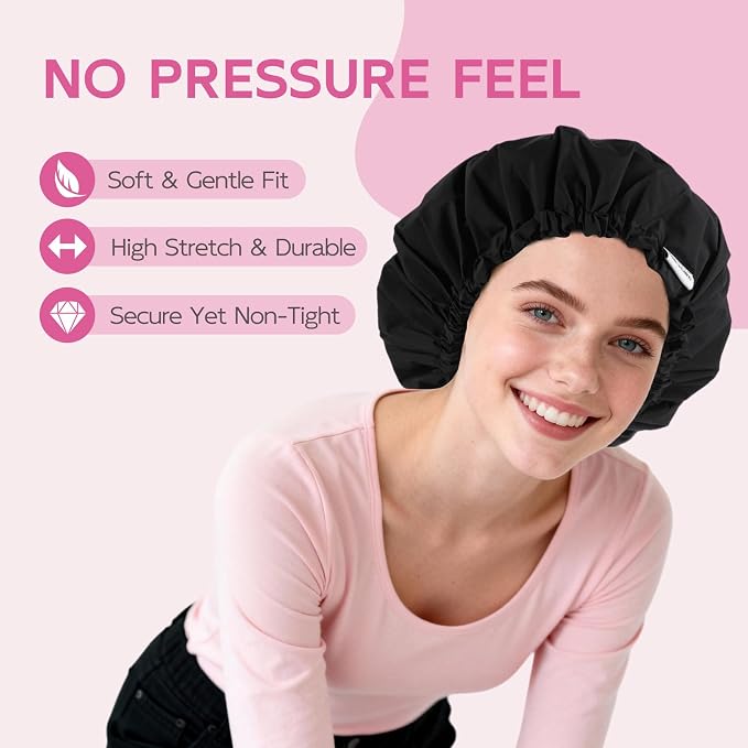 Years Calm Shower Cap for Women Waterproof Reusable – 27g Ultra Lightweight - Image 5